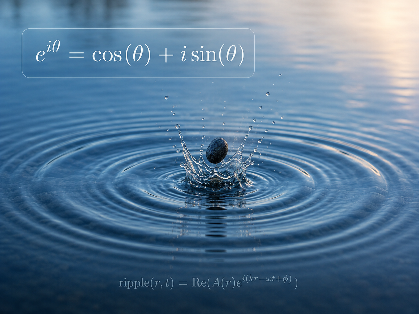 Euler's formula visualized as wave propagation on water